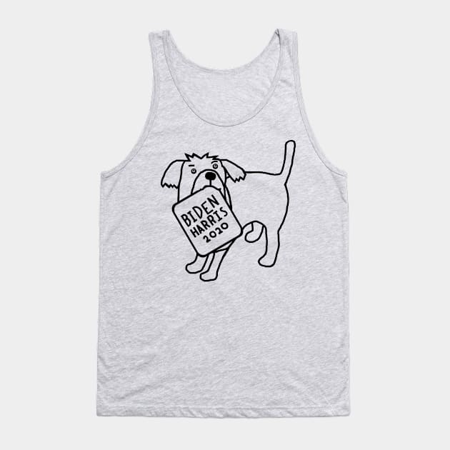 Cute Dog with Biden Harris Sign Outline Tank Top by ellenhenryart